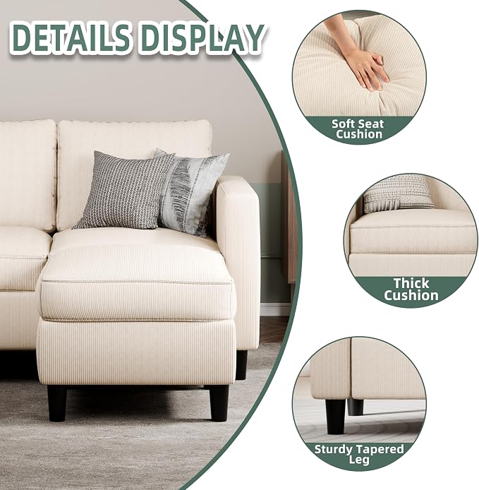 SUNLEI 73.6" Modular Sectional Sofa, Comfy Cloud Couch - Image 5