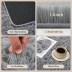 PLHXFR 8x10 Area Rugs Living Room: Fluffy Bedroom Rug Shag Carpet Grey | - Image 5