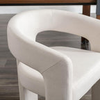 RIVOVA Modern Barrel Dining Chairs Set of 2, Linen Upholstered Accent Side Chair - Image 5