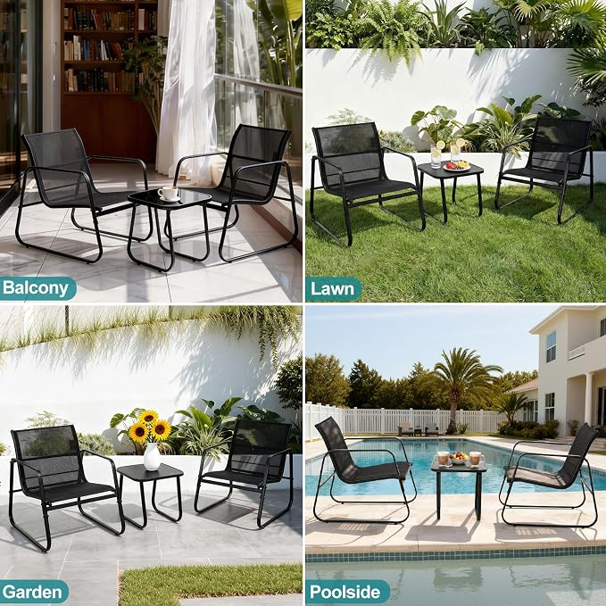 DUMOS 3 Piece Patio Furniture Set，Outdoor Patio Furniture Set - Image 8