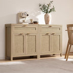 SICOTAS Sideboard Buffet Storage Cabinet, Rattan Accent Cabinet - Image 3