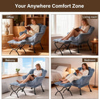 Welnow Lazy Chair with Ottoman, Modern Accent Chair with Armrests and a Side - Image 6