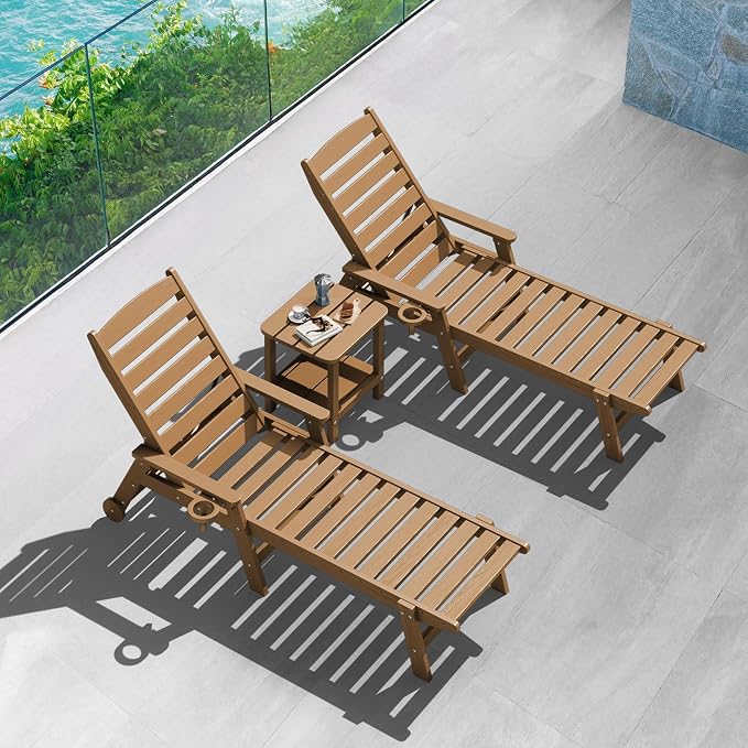 SERWALL Double Adirondack Side Table Rectangular End Table Set of 6 - Image 8