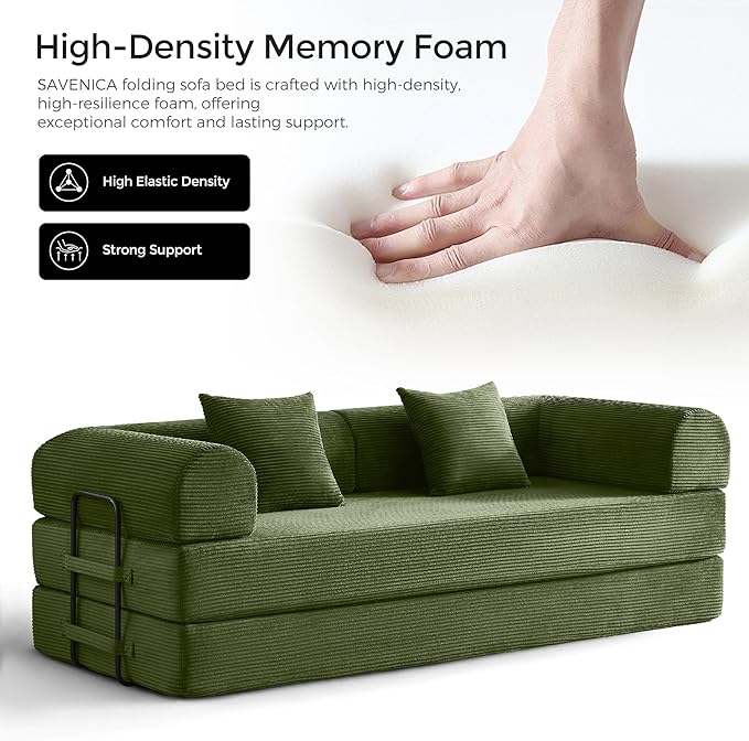 79" Convertible Sofa Bed with Fixed-Shape Frame & Removable Armrests, Modular - Image 4
