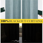NICETOWN 100% Absolutely Blackout Linen Curtains - Image 2