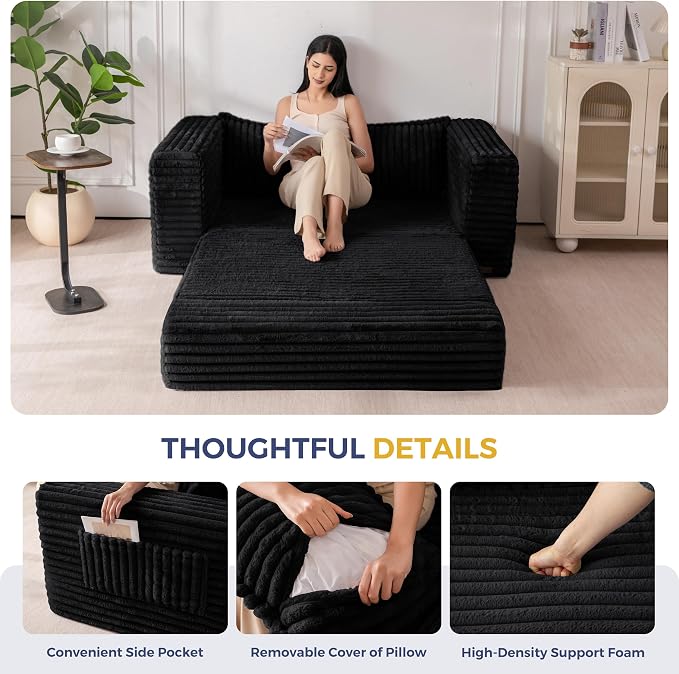 MAXYOYO Convertible Sofa Bed, 2 in 1 Folding Couch Bed - Image 6