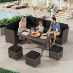 LOUVIXA 7 Pieces Patio Furniture Set, Outdoor Patio Furniture, Wicker - Image 8