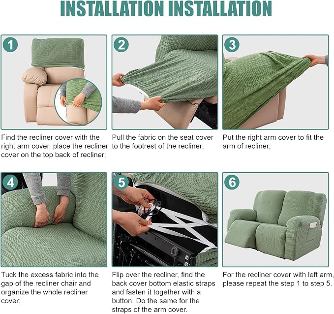 Genina Recliner Loveseat Cover Stretch Couch Covers Sofa slipcover - Image 7