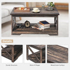 AMERLIFE 3-Piece Farmhouse Table Set Includes Coffee Table& Two End Tables - Image 4