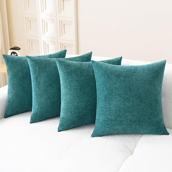 CaliTime Decorative Couch Throw Pillow Covers 18 X 18 Inches Teal | Pack of 4 by CaliTime