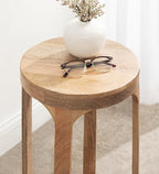 Kate and Laurel Dahl Wooden Round Drink Table; 12 x 23; Natural Brown; - Image 5