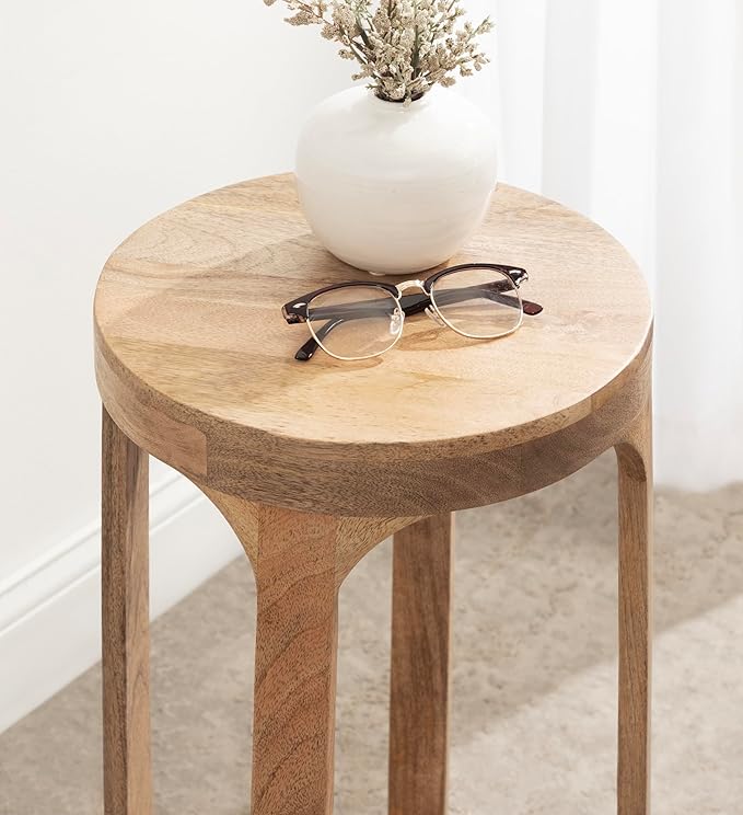 Kate and Laurel Dahl Wooden Round Drink Table; 12 x 23; Natural Brown; - Image 5