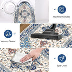 Yamaziot Washable Runner Rug, 2x8 Non-Slip Boho Vintage Hallway Kitchen Rug | - Image 5