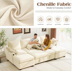 Ihanherry L-Shaped Sectional Sofa Bed, 6-Seater Convertible Pull Out Sleeper - Image 4