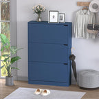 BORNOON Shoe Cabinet with 3 Flip Drawers, Hidden Wood Shoe Cabinet, - Image 3