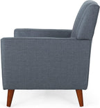 Christopher Knight Home Evelyn Mid Century Modern Fabric Arm Chair, Dark Gray - Image 7