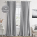 Grey 100% Blackout Curtains 84 Inch Length 2 Panels Set by Guken