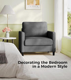Welzona Sofa Accent Chair, Tool-Free Setup Living Room Accent Chairs, Comfy Arm - Image 8