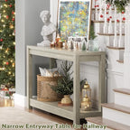 Besiost Small Farmhouse Wood Entryway Table Narrow Console Table - Image 4