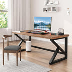 55inch Solid Wood Computer Desk, Large Office Desk Home Simple Modern Long Desk - Image 5