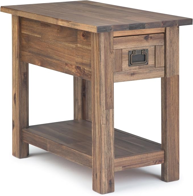 SIMPLIHOME Monroe Narrow Side Table – 14 inch Wide Solid Acacia Wood Narrow End by SimpliHome