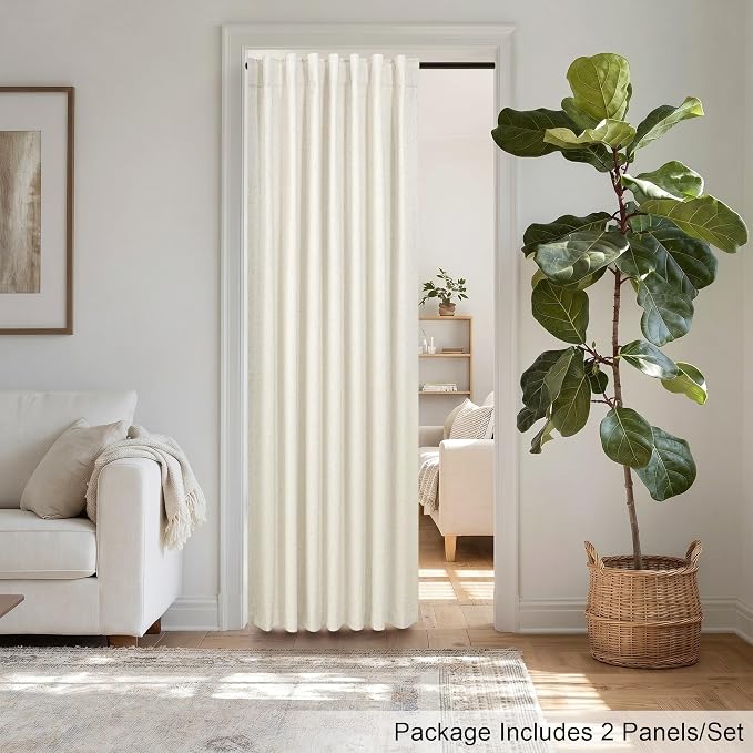 78 Inch Curtains 2 Panel for Bedroom Full Blackout Neutral Boho Window Drape - Image 7