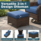 Patio Furniture Set, High Back Swivel Rocker Chairs, Weather Resistant Olefin - Image 9