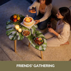 BAMEOS Monstera Leaf Nesting Tables Set of 2, Small Side Tables f Set - Image 3