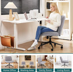 OLIXIS Criss Cross Chair with Wheels Wide Cross Legged Office Desk Vanity Chair - Image 8