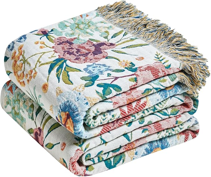 LUTBM Boho Throw Blanket for Bed Cotton Summer Blankets for Bedroom Living Room by LUTBMFindYourFreeSpiritatHome