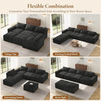 Vesgantti 145.6" Modular Boneless Couch, Modern U Shaped 6 Seater Sectional Sofa - Image 7