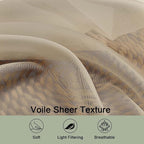 Taupe Sheer Curtain 90 Inches Long 2 Panels Set, Solid Filmy Drapes - Image 5