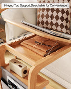 AQIMUELE Wooden C-Shaped End Table, Couch Desk - Image 2