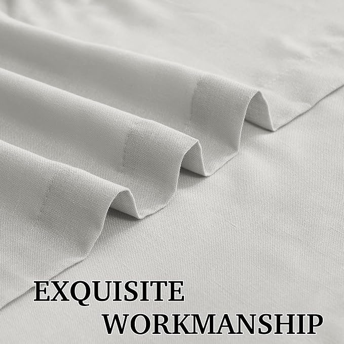 RYB HOME Farmhouse Boho Linen Sheer Curtains 90 inches Long - Image 5