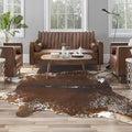Faux Cowhide Rug, Animal Cow Hide Rug, 7 x 6.2 Ft Spotted Brown | Premium by AROGANAREARUG