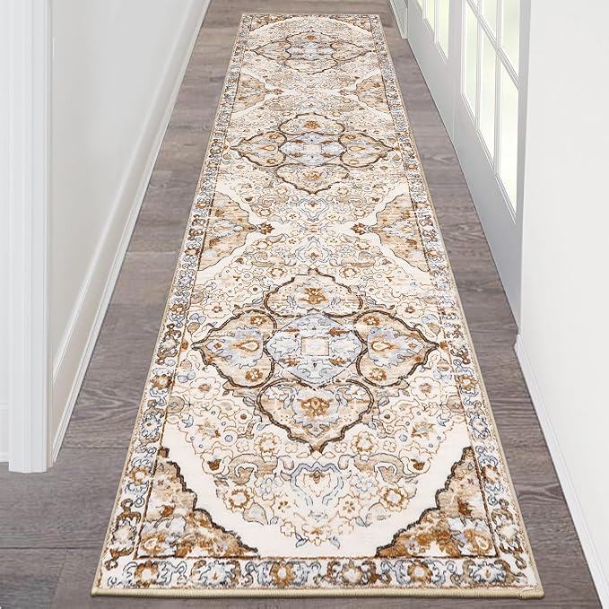 HEBE Hallway Runner Rug 2'x8', Washable Non Slip Kitchen Rug Runner | Soft Boho by HEBE