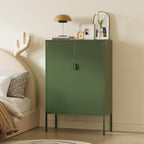 Metal Storage Cabinet, 2 Door TV Stand, Metal Mesh Accent Cabinet, Magnetic - Image 5