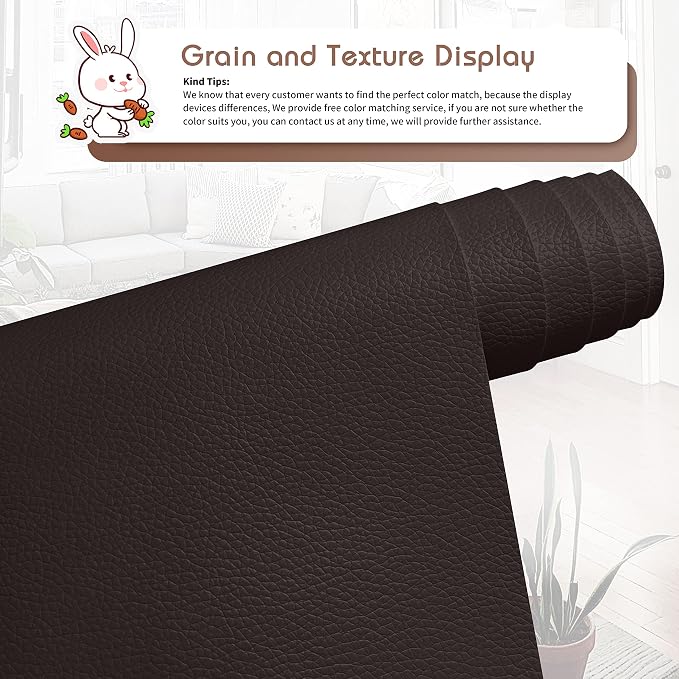 KING MOUNTAIN Leather Repair Patch, 16 x 60 Inches self Adhesive Leather Repair - Image 2