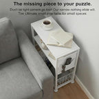 Skinny Side Table with Storage, 3 Tier Slim Side Tables - Image 11