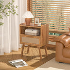 Lerliuo Rattan Nightstands Set of 2, Side Table - Image 6
