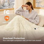 Bedsure Faux Fur Heated Blanket Twin Size, Fast Heating Fluffy Electric Blanket - Image 5
