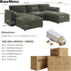 EASE MOOSE Sectional Modular Sofa, FSC Certified Oversized U Shape Sectional - Image 2