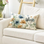 AVOIN colorlife Chinoiserie Poppy Flowers Throw Pillow Cover 12x20 Inch | Light - Image 3