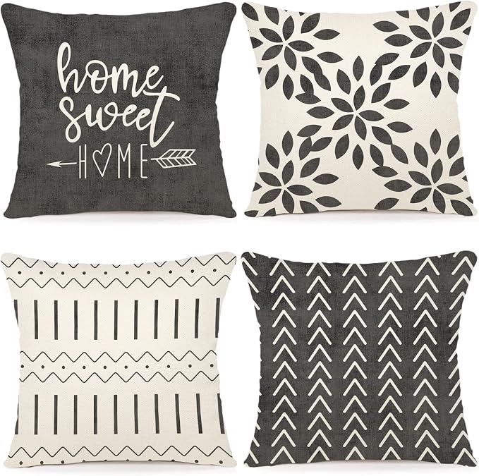 YCOLL Pillow Covers 18x18 Modern Sofa Throw Pillow Cover, Decorative Outdoor by PillowCoversExpert