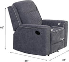 Betsy Furniture Soft Microfiber Manual Reclining Recliner, Relax and Comfortable - Image 2