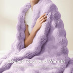 L'AGRATY Faux Rabbit Fur Throw Blanket - Image 6