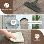 4x6 Area Rugs for Living Room Non Slip Dorm Bedroom Rug, Matte Brown | Modern - Image 4