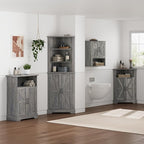 Smuxee Bathroom Corner Storage Cabinet, Farmhouse Floor Corner Cabinet - Image 9