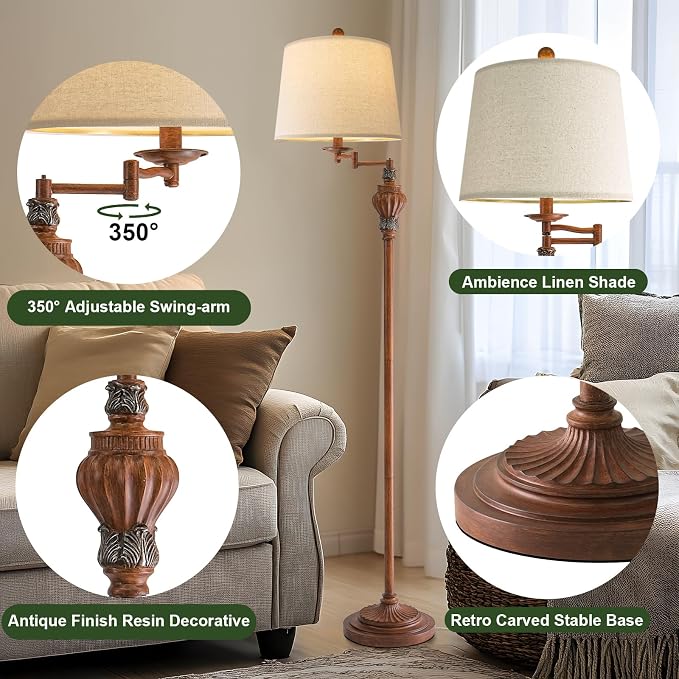G-SAFAVA 61" Vintage Floor Lamp - Image 8