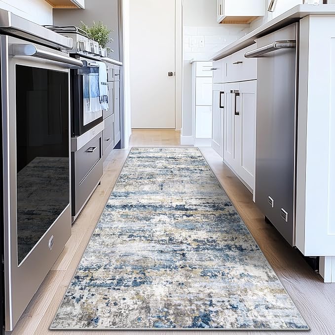 pmtsns Area Rugs 2x8 Runner Rug: Washable Hallway Rug Modern Abstract Neutral by pmtsns